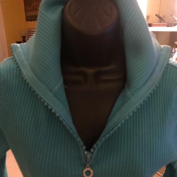 Teal stretch sweater by Cache size M - Picture 5 of 5